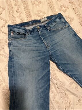 AG Adriano Goldschmied Men's Slim Straight Jeans in Blue Wash